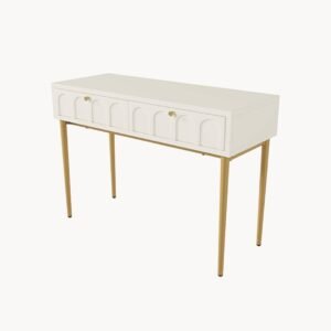 Console avec 2 tiroirs pour chambre à coucher, blanc