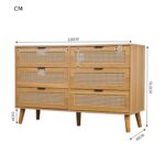 Commode avec 6 tiroirs en bois et rodin, couleur noyer-1-G