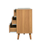 Commode avec 6 tiroirs en bois et rodin, couleur noyer-8
