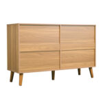 Commode avec 6 tiroirs en bois et rodin, couleur noyer-9