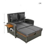 Bain de soleil double premium, canapé-lit d’extérieur étanche avec étagères, pour terrasse, jardin et balcon_13