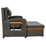 Bain de soleil double premium, canapé-lit d’extérieur étanche avec étagères, pour terrasse, jardin et balcon_17