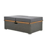 Bain de soleil double premium, canapé-lit d’extérieur étanche avec étagères, pour terrasse, jardin et balcon_20