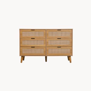 Commode  6 tiroirs en bois et rodin