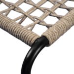 Ensemble bistro 3 pièces, mobilier de balcon en acier galvanisé, corde tressée à la main, plateau en bois massi，beige_12