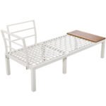 Ensemble fauteuil lounge de jardin avec 2 canapés 2 places, 2 tables d’appoint et 1 table, beige_3
