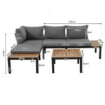 Ensemble fauteuil lounge de jardin avec 2 canapés 2 places, 2 tables d’appoint et 1 table, gris_19