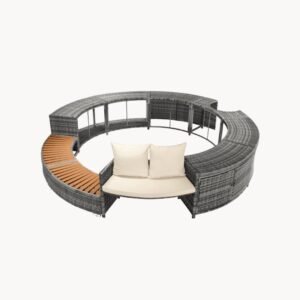 Ensemble lounge de jardin avec canapé rond
