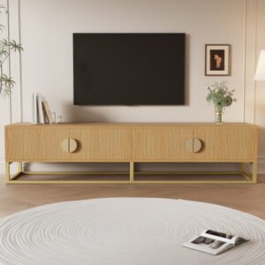 Meuble TV en bois de 180 cm avec 4 portes