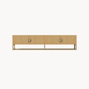 Meuble TV en bois de 180 cm avec 4 portes