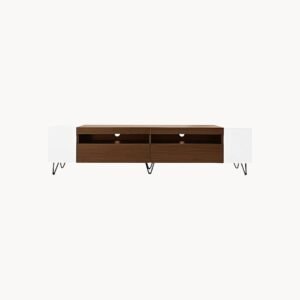 Meuble TV moderne, blanc et effet bois