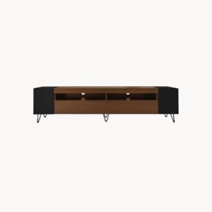 Meuble TV moderne, noir et effet bois