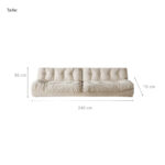 Canapé Atelier Crème en tissu velours brossé mat_1