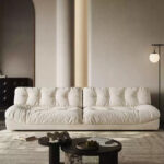 Canapé Atelier Crème en tissu velours brossé mat_9