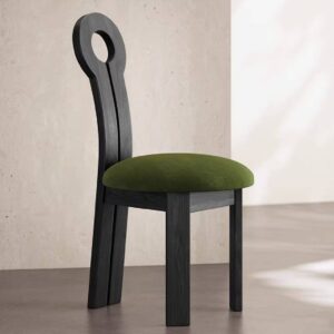Chaise Océane en tissu anti-griffes et frêne blanc