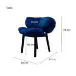 Chaise Pétale en velours et frêne blanc_1