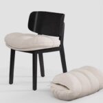 Chaise Pétale en velours et frêne blanc_16