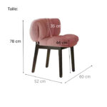 Chaise Pétale en velours et frêne blanc_2