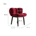 Chaise Pétale en velours et frêne blanc_3