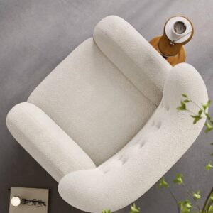 Fauteuil Blanc Éthéré en peluche de mouton