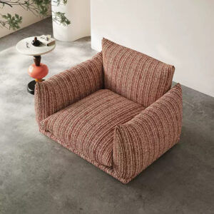 Fauteuil Camille Rayée en flanelle dégradée