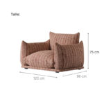 Fauteuil Camille Rayée en flanelle dégradée_2