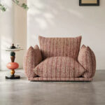 Fauteuil Camille Rayée en flanelle dégradée_7
