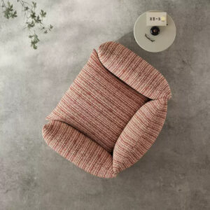Fauteuil Camille Rayée en flanelle dégradée