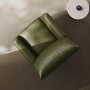 Fauteuil Éclosion en cuir huilé vieilli