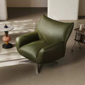 Fauteuil Éclosion en cuir huilé vieilli