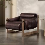 Fauteuil Horizon en cuir huilé vieilli _4