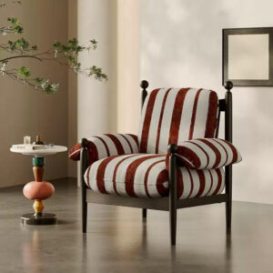 Fauteuil Moka en lin et coton naturels, frêne blanc