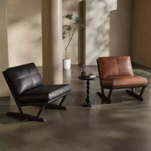 Fauteuil Octane en cuir huilé vieilli