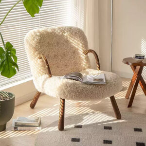 Fauteuil Plume d’Agneau en laine polaire