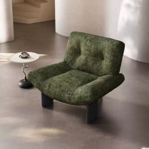 Fauteuil Sève en velours bicolore