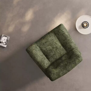 Fauteuil Sève en velours bicolore