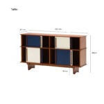 Buffet Palette Bleu Crème avec porte coulissante_1