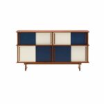 Buffet Palette Bleu Crème avec porte coulissante_5